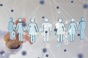 abstract social network scheme, which contains business people