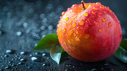 Wall Mural - Fresh mango with detailed water drops