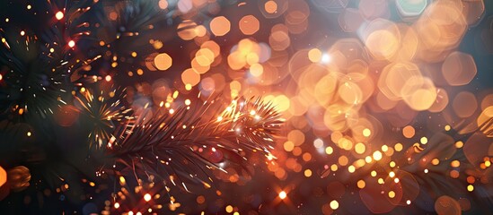 Poster - Abstract holiday background featuring New Year fireworks display with copy space image.