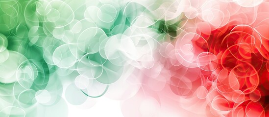 Aufkleber - Soft focus red and green circles create an abstract background with copy space image.