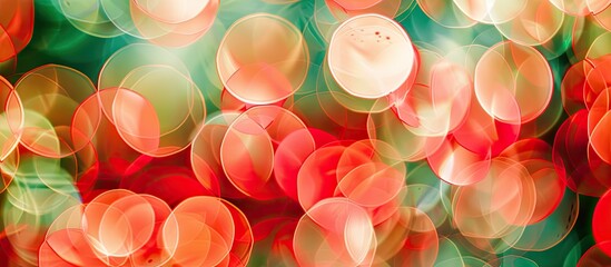 Aufkleber - Soft focus red and green circles create an abstract background with copy space image.