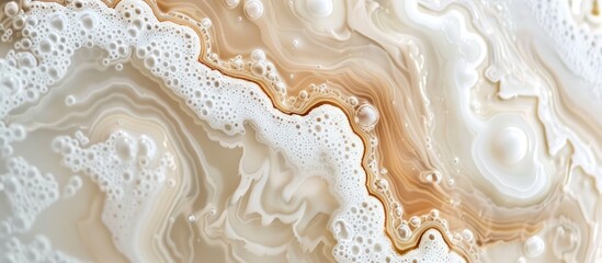 Fototapete - Light beige and milky cream colored macro photo texture background with copy space image.
