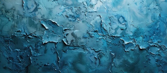 Poster - Blue decorative plaster or concrete texture creating an abstract grunge background suitable for design with copy space image.