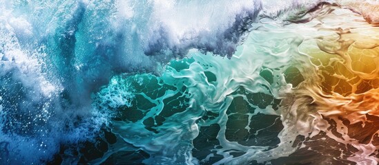 Aufkleber - An image with copy space of a beautifully crashing ocean wave.