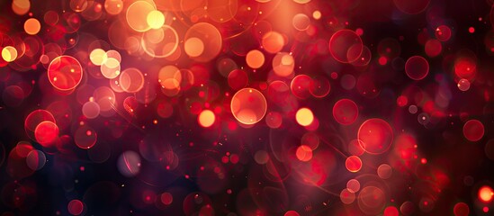 Poster - Nighttime abstract background with smooth red lights creating a blurred effect, ideal for a copy space image.