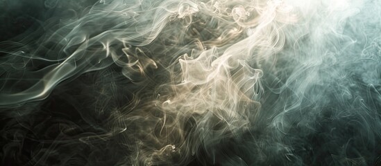 Poster - The ethereal combination of light and smoke creates a captivating and mystical ambiance in the copy space image.