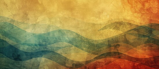 Poster - Vintage textured pattern with a gradient art design and vignette, creating an abstract old background ideal for incorporating copy space image.