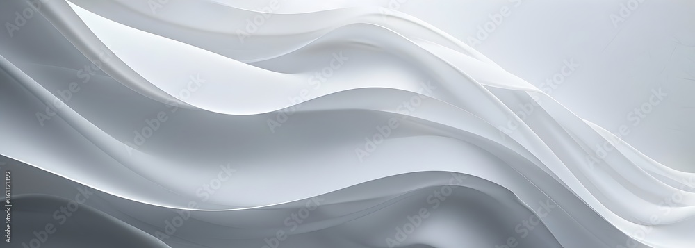 Abstract white background with soft lines and curves, creating an ...