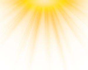 Fototapete - Transparent yellow sunlight special lens flash light effect. Front solar flare lenses. Glowing light effects. PNG.	