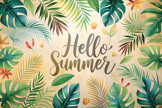 Summer background with lettering