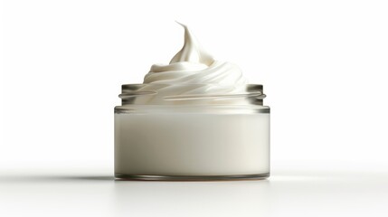 Wall Mural - Cream in a jar with white background