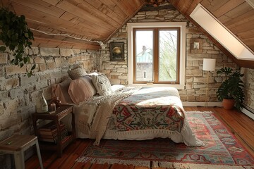 Wall Mural - Cozy winter loft bedroom