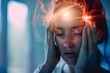 © Daria - High quality image of severe migraine symptoms  brain pain, throbbing headaches, and visual flashes