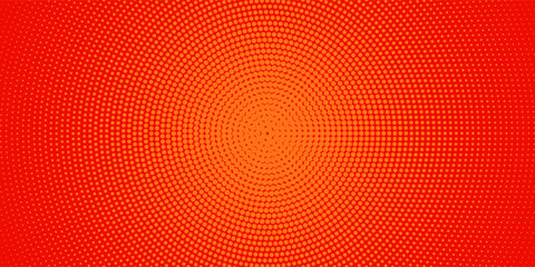 Poster - dots halftone orange color pattern gradient texture with technology digital background. dots pop art