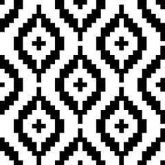Poster - shweshwe african seamless pattern. repeating abstract shwe black isolation on white background. repe
