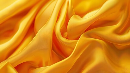 Luxurious Golden Yellow Satin Fabric for Background or Texture