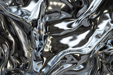 Canvas Print - A shiny silver fabric with a shiny surface