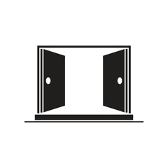 Sticker - entrance door icon illustration