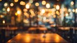 © Salsabila Ariadina - A blurred image of an empty restaurant table with warm lights