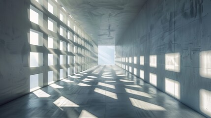 The intricate dance of light and shadows created by a series of overlapping squares on a plain surface.