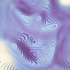 Leinwandbilder - Digital illustration of an abstract landscape with a pattern of intricate topographical lines. 3d rendering