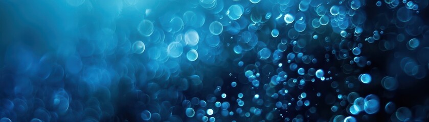 a blue background with many small blue circles. free copy space for text.