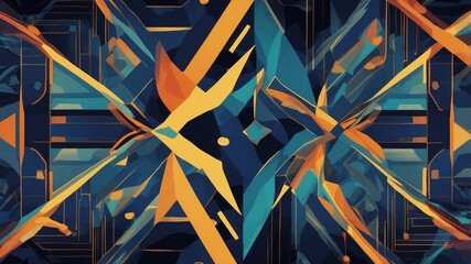 Wall Mural - Abstract colorful background curves and geometric patterns