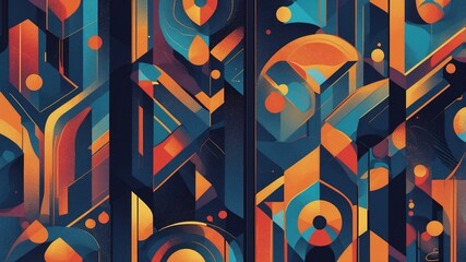 Beautiful blue and orange pattern  geometric psychology