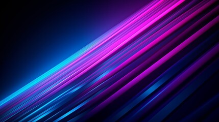 Poster - Dynamic Neon Stripes with Blue and Purple Gradient Glow