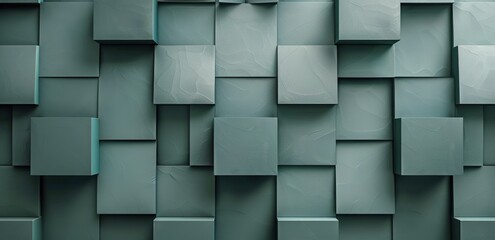 Wall Mural - Abstract Green Cube Wall Pattern