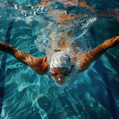 person swimming in the sea