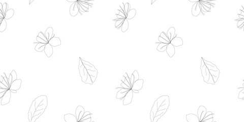 Wall Mural - Seamless pattern with flower and leaf elements for decorating, or design. Creative trendy wallpaper. Vector illustration