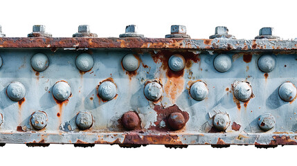 Rusted steel beam with rivets. Weathered and rusty steel beam with rivets, industrial background or texture.