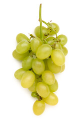 Wall Mural - Sweet green grapes on white background