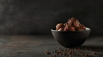 Wall Mural - Chocolate truffles in a black bowl