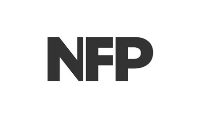 Poster - NFP logo design template with strong and modern bold text. Initial based vector logotype featuring simple and minimal typography. Trendy company identity.