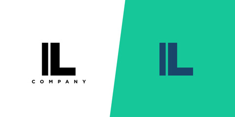 Wall Mural - Letter I and L, IL logo design template. Minimal monogram initial based logotype.