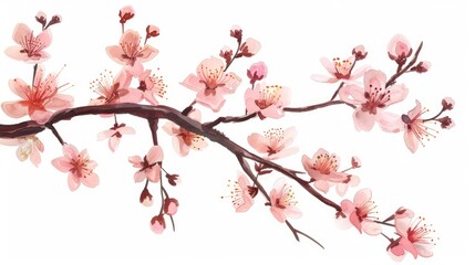 Wall Mural - Attractive branch with cherry blossoms