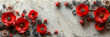 © Vertigo Images - panel wall art, wall decoration, marble background with flowers designs