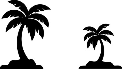 Palm Tree Vector And Silhouette Collection.
