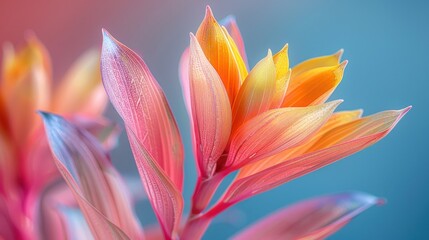 Wall Mural - Close-up of Delicate Pink and Orange Flower