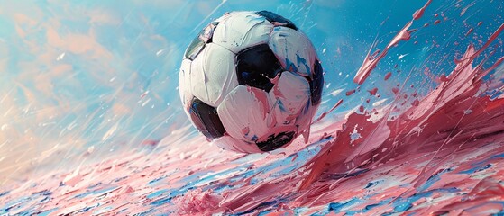 Wall Mural - Abstract Soccer Ball Artwork.