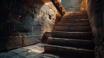 Wall Mural - Stone staircase and building