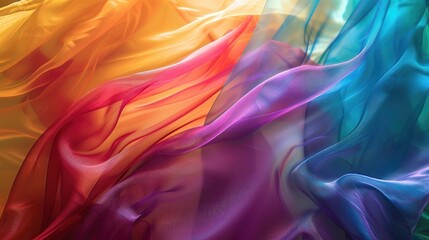Wall Mural - Flowing sheer silky colorful veils