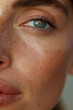 © Nataliia S. - Ultra-Detailed Close-Up Photo of a Middle-Aged Woman's Face Highlighting Pristine, Healthy Skin