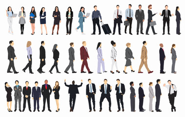 Wall Mural - business set business people different pose