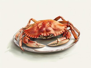 Crab on plate