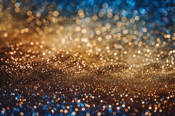 Wall Mural - abstract glittering lights with a gradient from blue to brown