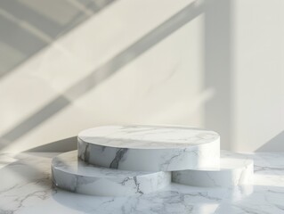 Wall Mural - White Marble Table