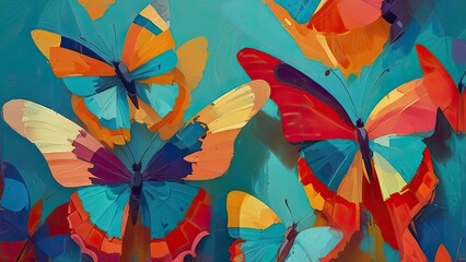 Poster - background with butterflies